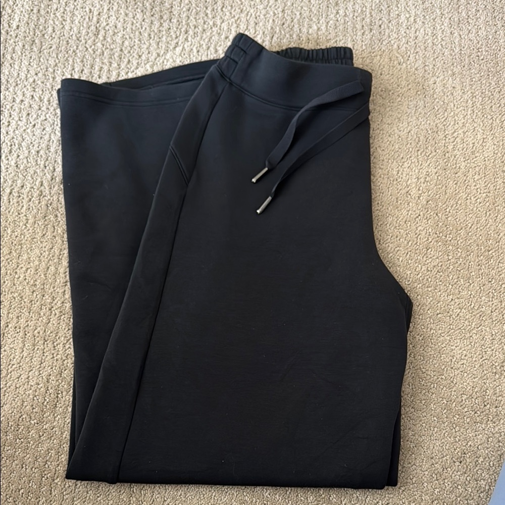 SPANX Black Wide Leg Sweatpants